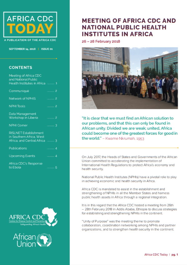 Africa CDC Newsletter September 2018