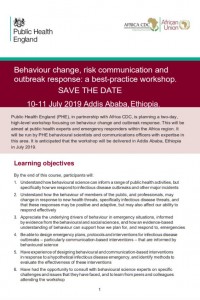 Behaviour change risk communication best practice workshop