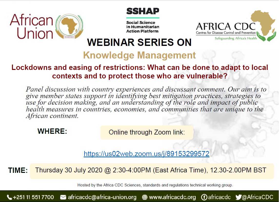 Webinar series on Knowledge Management: Lockdowns and easing of ...