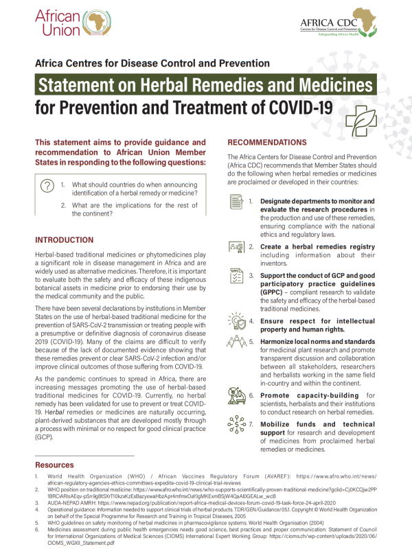 Statement Herbal Remedies Medicines