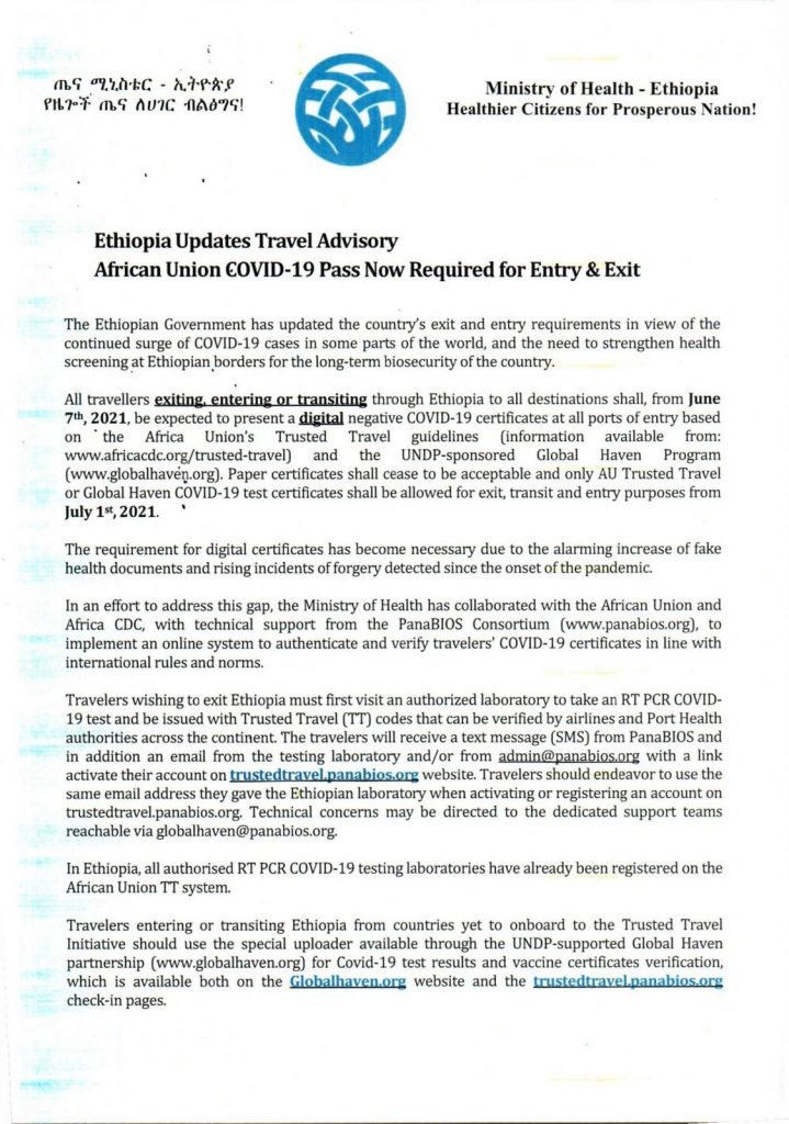 ethiopia travel advisory level