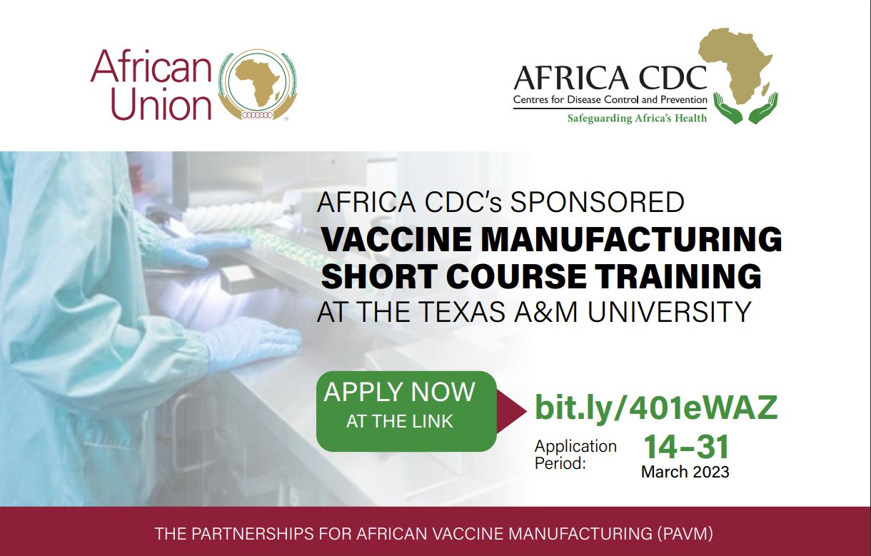 The Africa CDC Launches short-course trainings in vaccine manufacturing at the Texas A&M University – Africa CDC