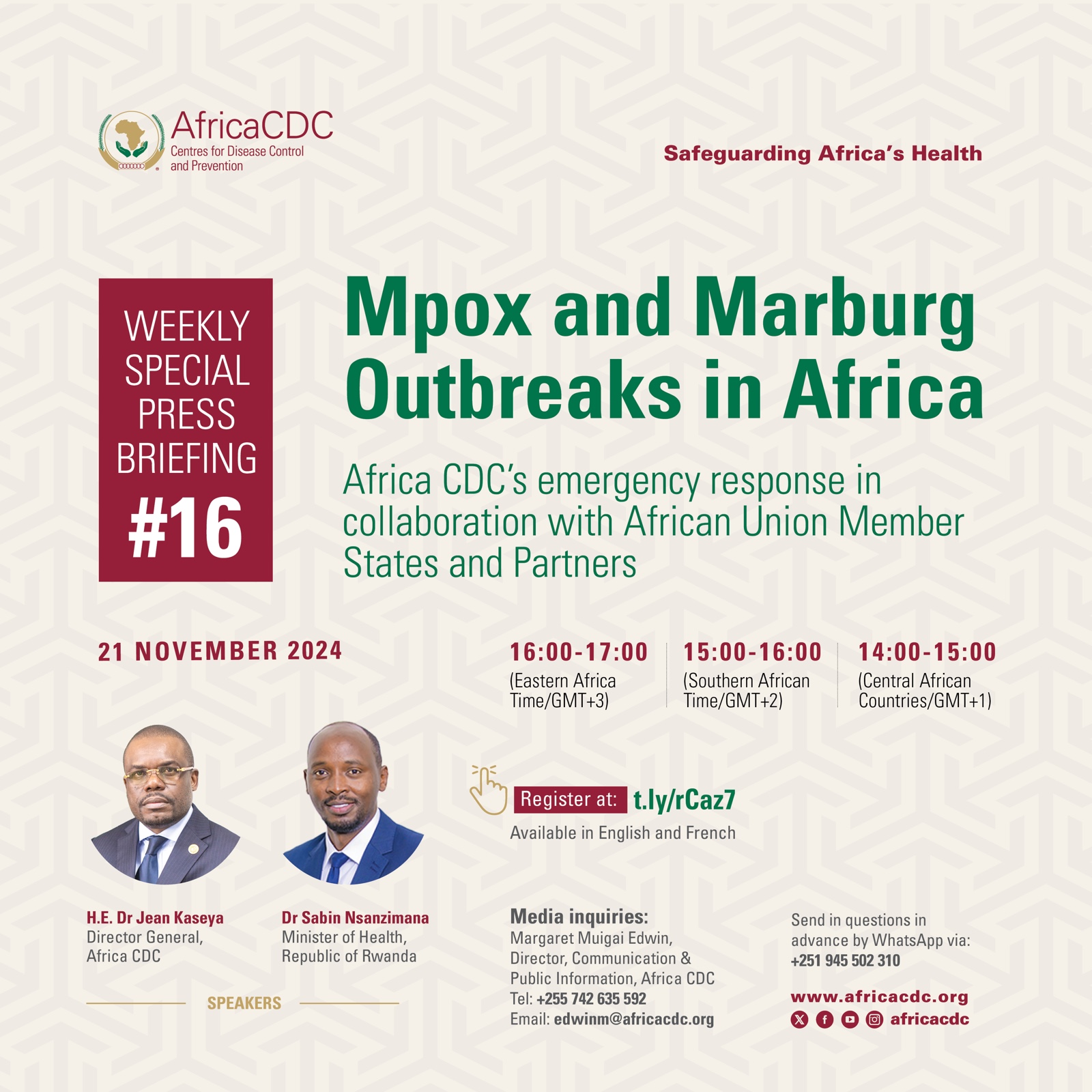 Weekly special press conference on Mpox outbreaks and other health emergencies in Africa – Africa CDC