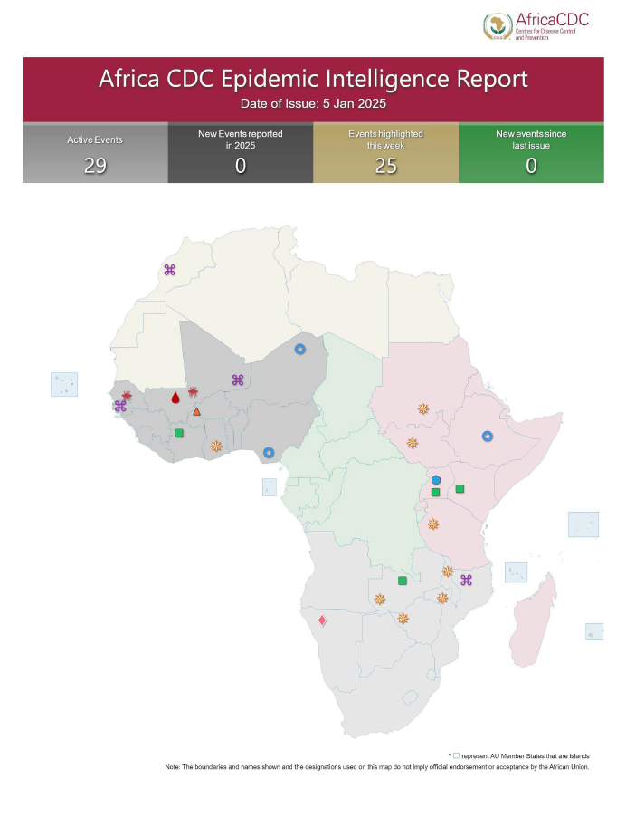 Africa CDC Epidemic Intelligence Weekly Report: January 2025 Updates & Insights